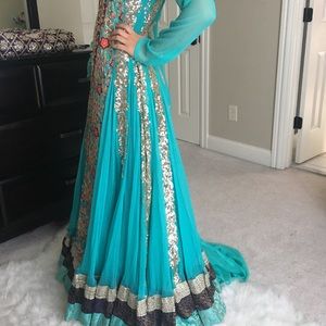 Light blue Pakistani maxi dress
